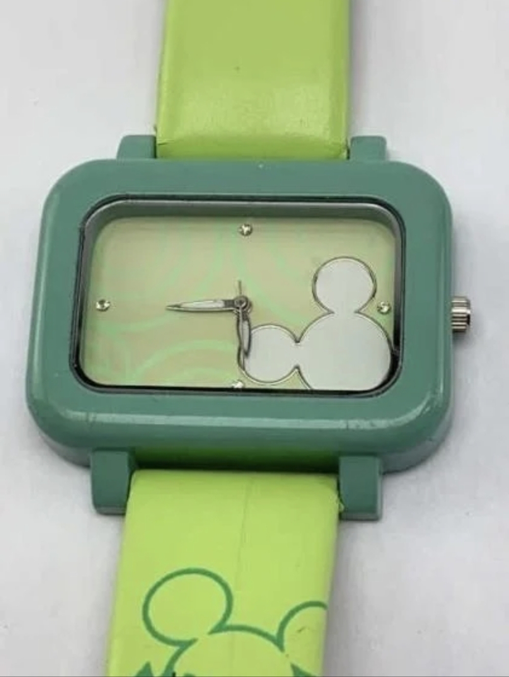 VINTAGE Disney Green MICKEY MOUSE Watch Highly Collectible